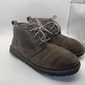 UGG Mens Neumel Boots 3236 Comfort Slip on Shoe Fur Interior Charcoal Size 7